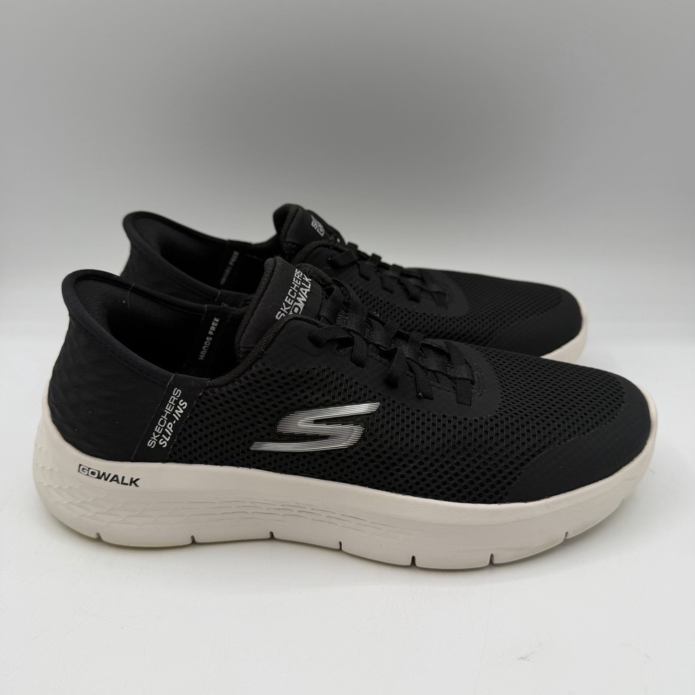 Skechers Go Walk Flex Grand Entry Shoes Womens 8.5 Black White Slip‎ Ins Sneaker